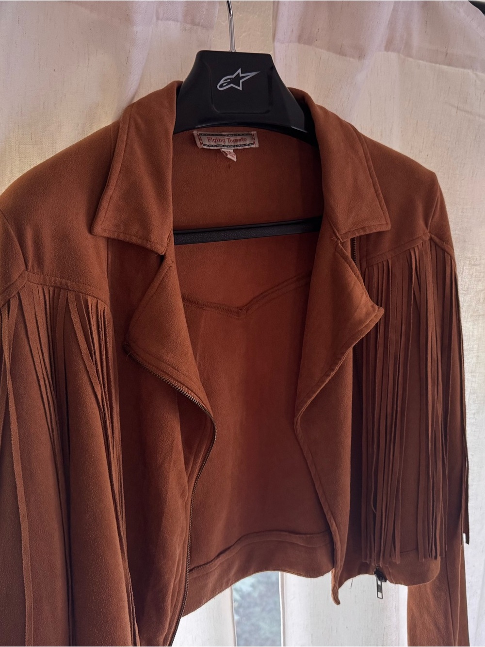 Buckle & Flying Tomato Fringe Suede Cropped Jacket - western boho cowgirl - Picture 4 of 6